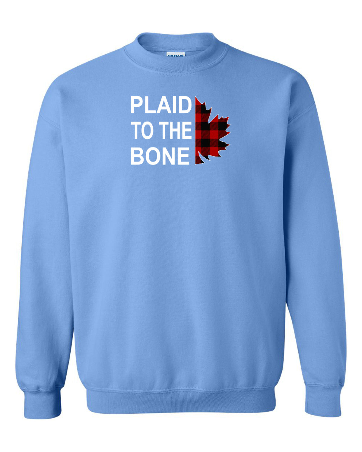 Plaid to the Bone Stacked Leaf Full Crewneck - Unisex