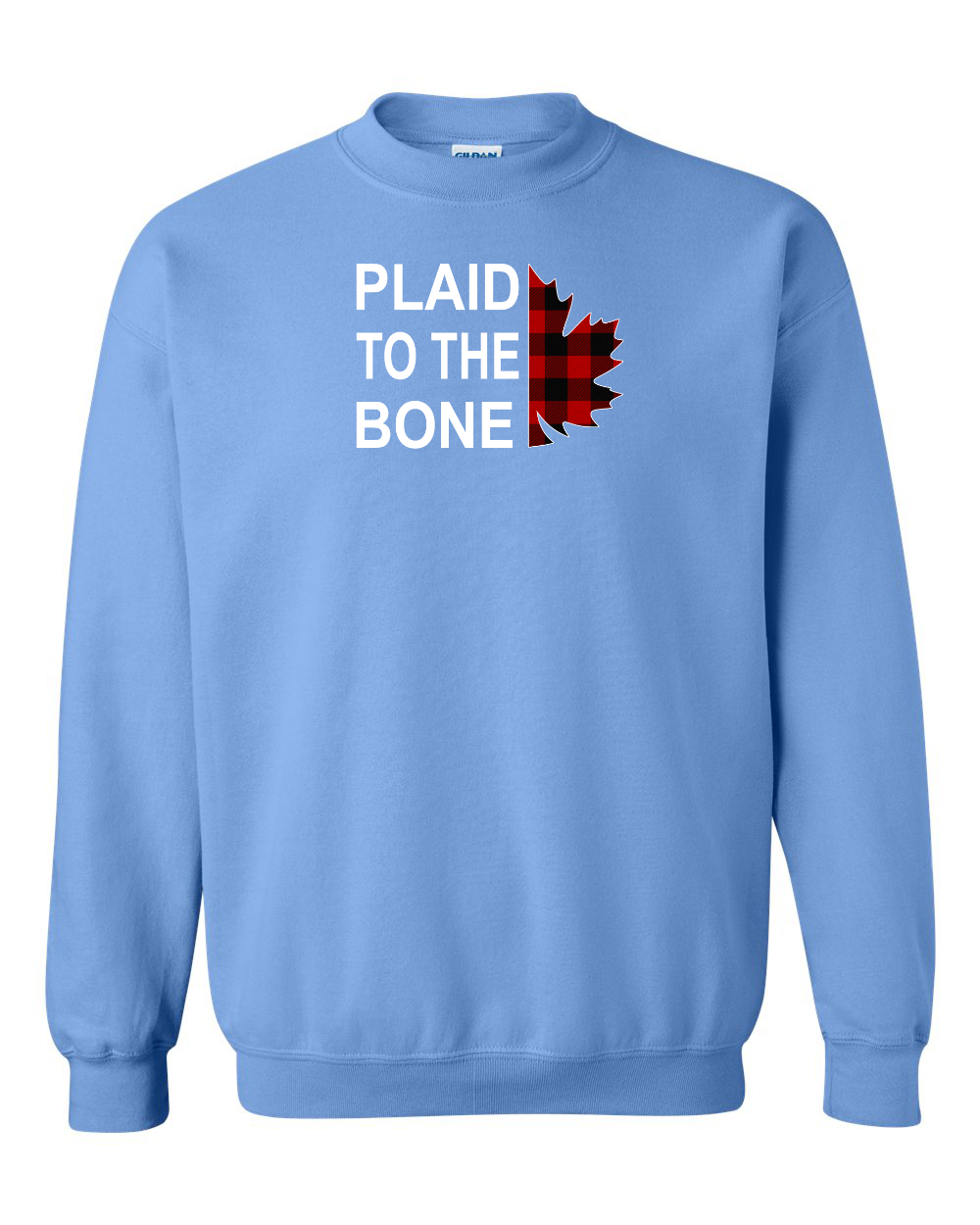 Plaid to the Bone Stacked Leaf Full Crewneck