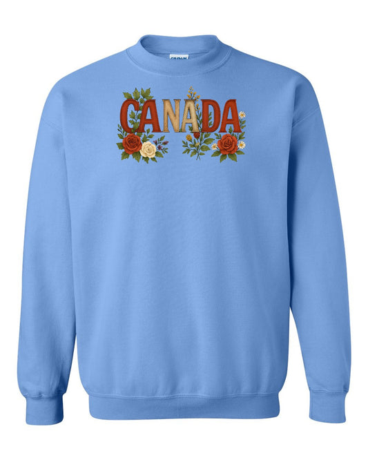 Canada Flowers Full Crewneck - Gildan Canada (sewn Internationally)