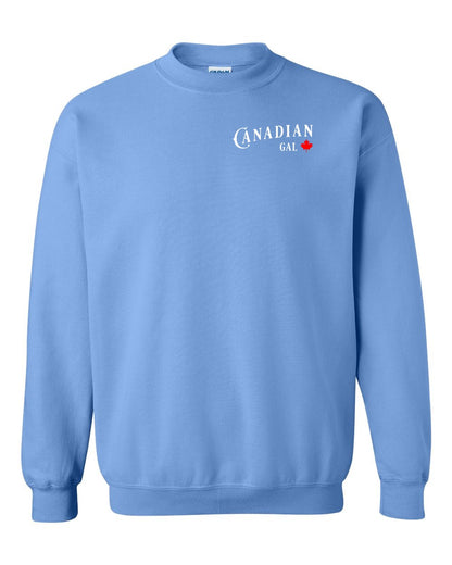 Canadian Gal Left Chest and Back Crewneck - Gildan Canada (sewn Internationally)