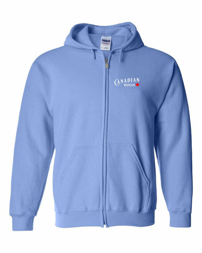 Canadian Woman Left Chest and Back Zip Hoodie - Gildan Canada (sewn Internationally)
