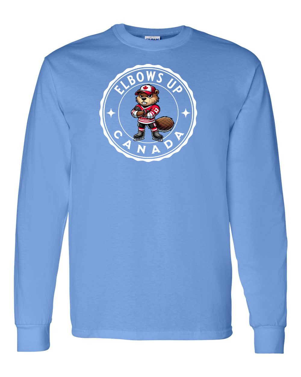 Elbows up Beaver Full Long Sleeve - Gildan Canada (sewn Internationally)