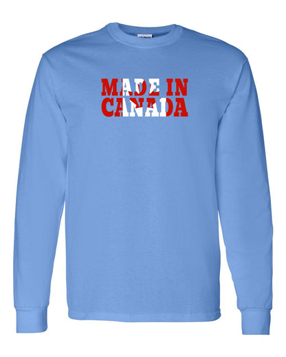 Made in Canada Flag Background Full Long Sleeve - Gildan Canada (sewn Internationally)