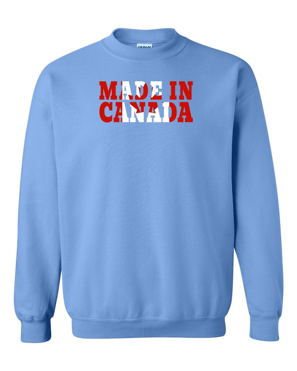 Made in Canada Flag Background Full Crewneck - Gildan Canada (sewn Internationally)
