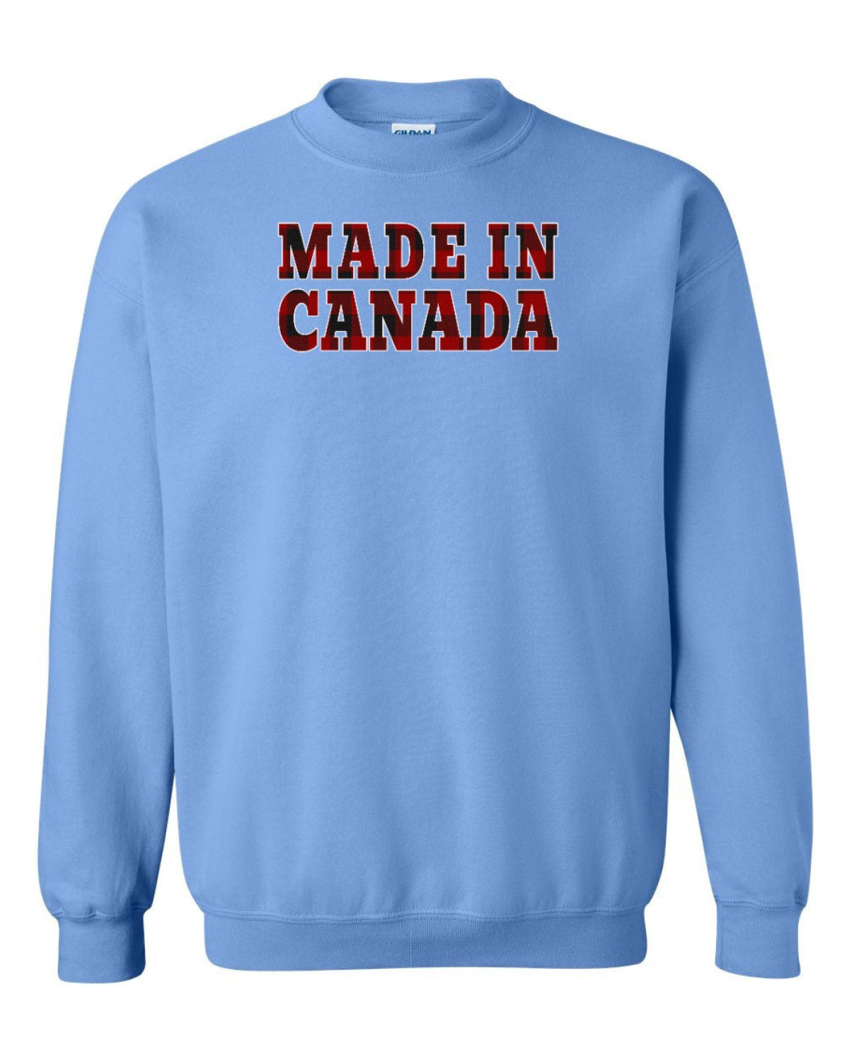 Made in Canada Plaid Background Full Crewneck - Unisex