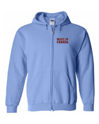 Made in Canada Plaid Background Left Chest Zip Hoodie - Unisex