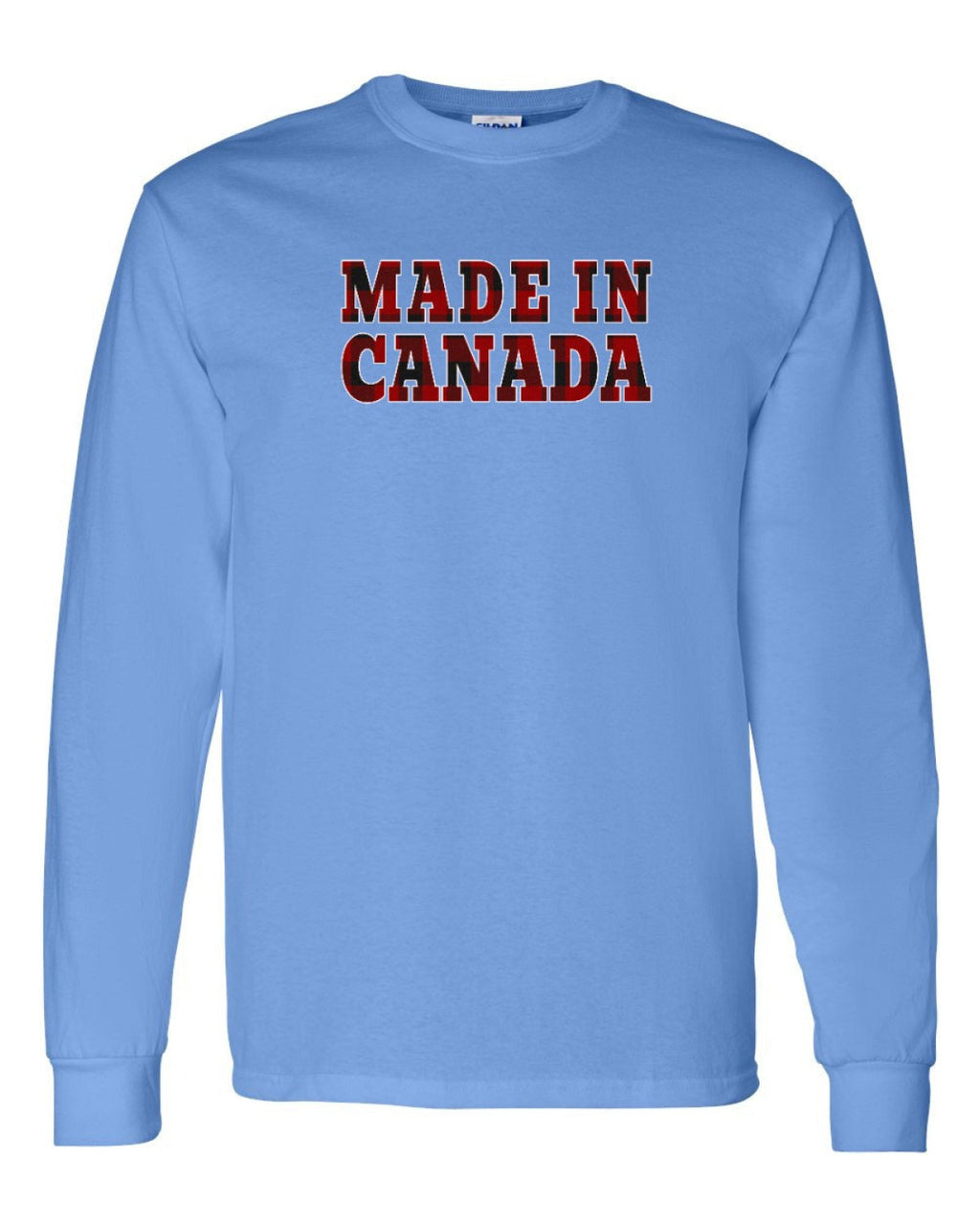 Made in Canada Plaid Background Full Long Sleeve - Unisex