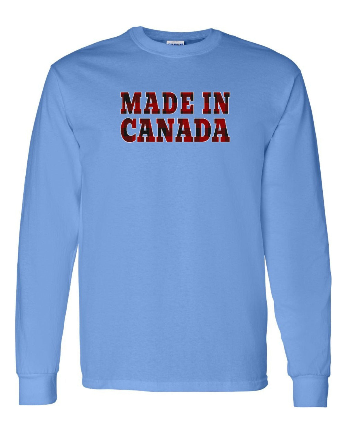 Made in Canada Plaid Background Full Long Sleeve - Unisex