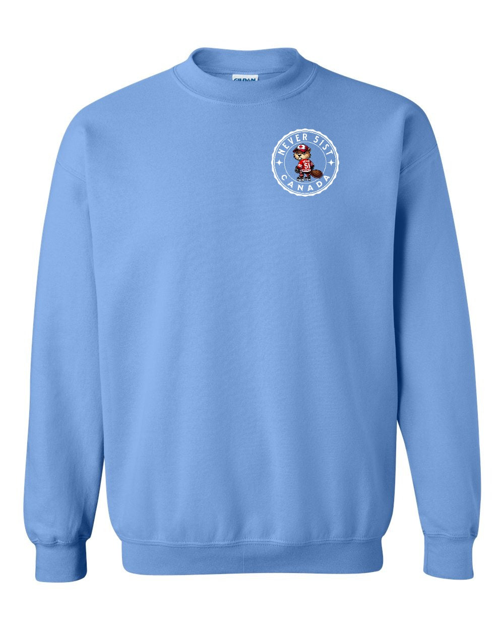 Never 51st Beaver Left Chest and Back Crewneck