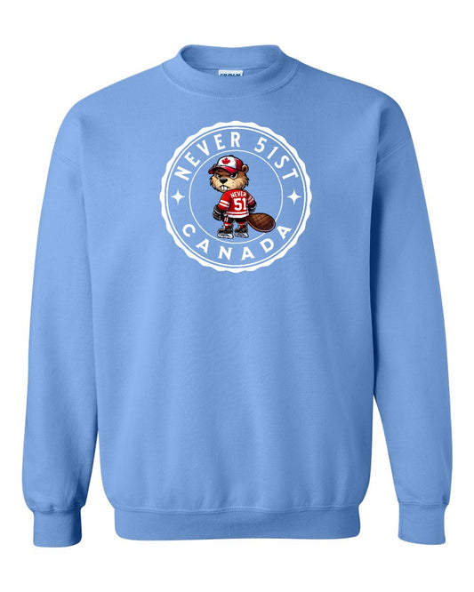 Never 51st Beaver Full Crewneck - Gildan Canada (sewn Internationally)