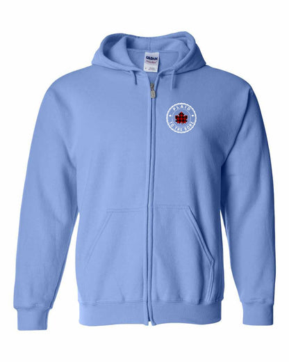Plaid to the Bone Circle Leaf Left Chest Zip Hoodie - Gildan Canada (sewn Internationally)