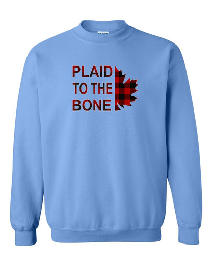 Plaid to the Bone Stacked Leaf Full Crewneck - Gildan Canada (sewn Internationally)