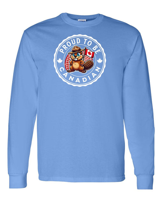 Proud to be Canadian Beaver Full Long Sleeve - Gildan Canada (sewn Internationally)