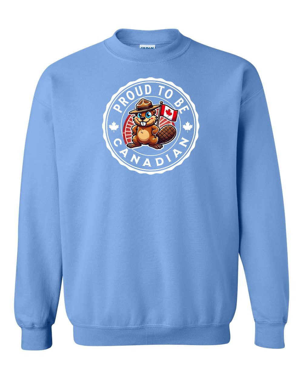 Proud to be Canadian Beaver Full Crewneck - Gildan Canada (sewn Internationally)