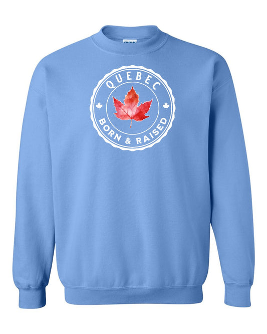 Born and Raised Quebec Full Crewneck - Gildan Canada (sewn Internationally)