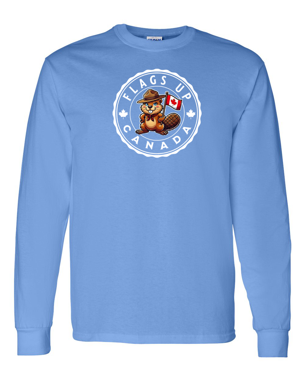 Flags Up Canada Female Beaver Full Long Sleeve Tee - Gildan Canada (sewn Internationally )