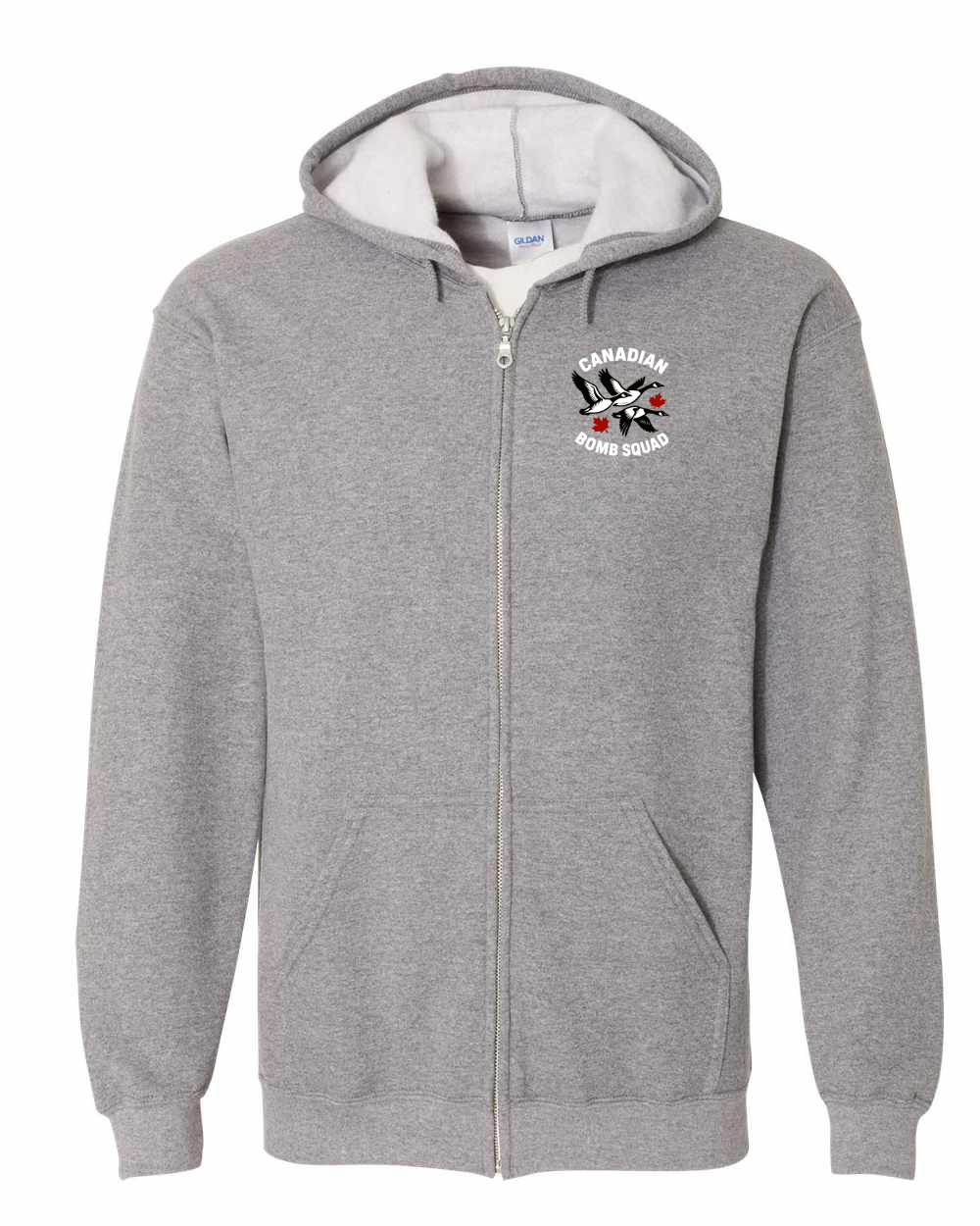 Canadian Bomb Squad Left Chest And Back Zip Hoodie