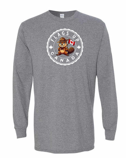 Flags Up Canada Female Beaver Full Long Sleeve Tee - Gildan Canada (sewn Internationally )