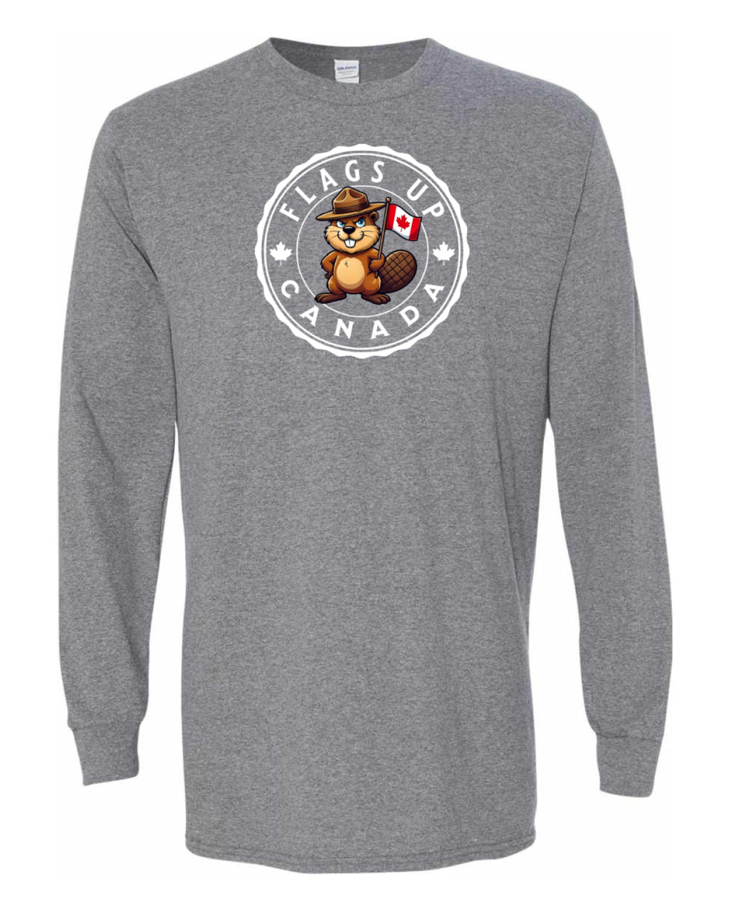 Flags Up Canada Male Beaver Version   Long Sleeve Tee ) - Unisex