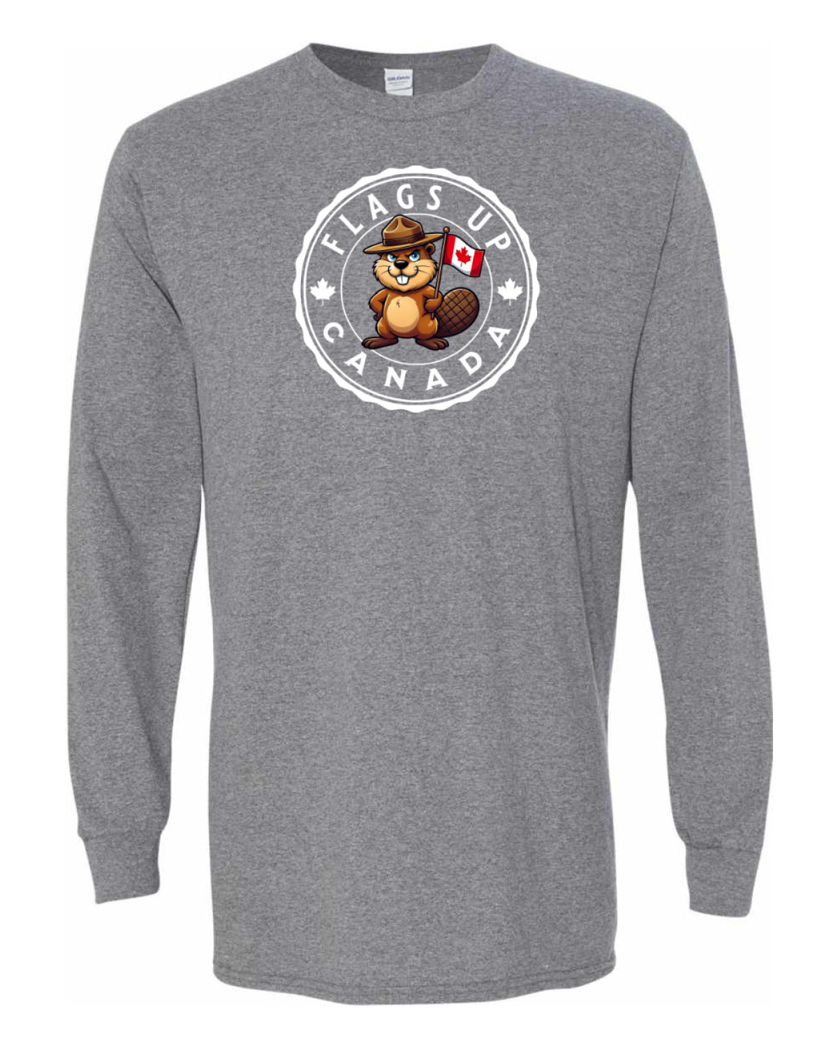 Flags Up Canada Male Beaver Version   Long Sleeve Tee ) - Unisex