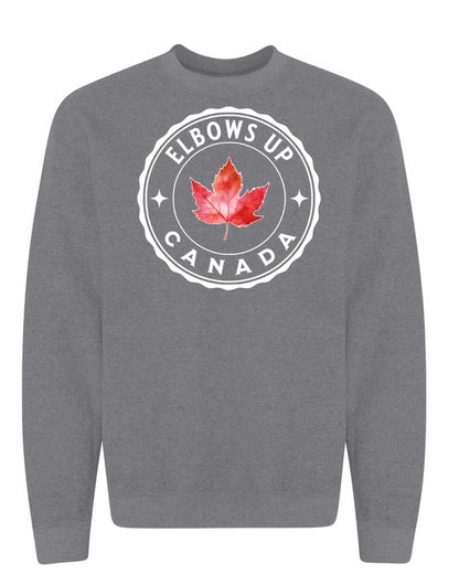 Elbows up Leaf Full Crewneck - Gildan Canada (sewn Internationally)