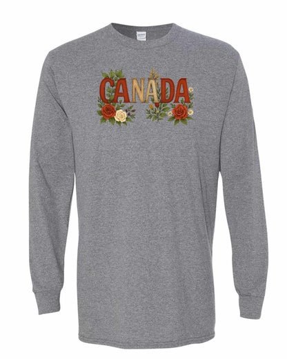 Canada Flowers Full Long Sleeve - Gildan Canada (sewn Internationally)