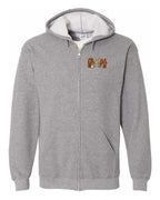 Canada Flowers Left Chest and Back Zip Hoodie - Unisex