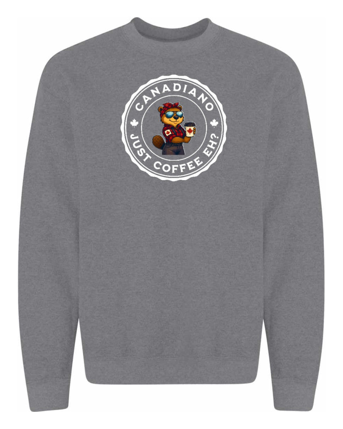 Canadiano just Coffee EH! Rosie Sunglasses Full Crewneck - Unisex