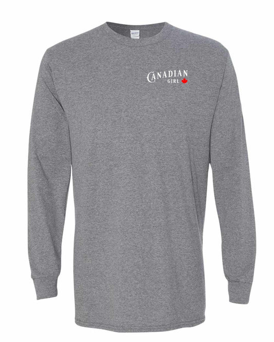 Canadian Girl Left Chest and Back Long Sleeve - Gildan Canada (sewn Internationally)