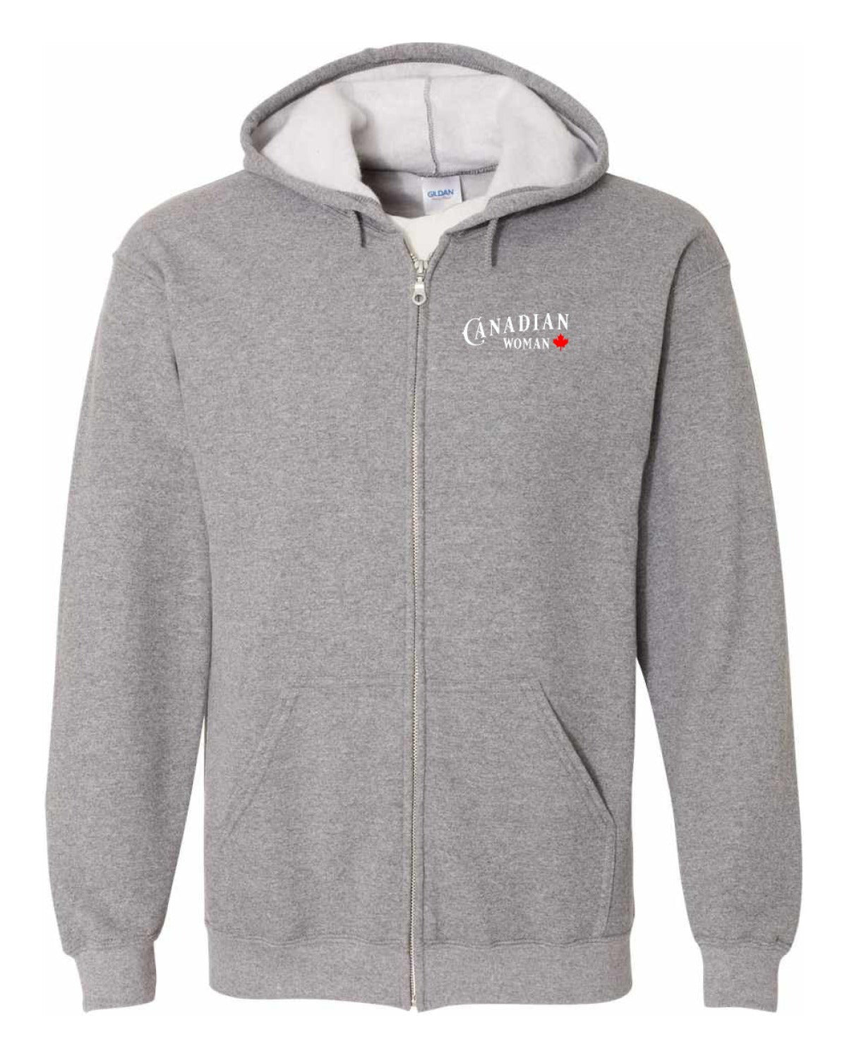 Canadian Woman Left Chest and Back Zip Hoodie - Unisex