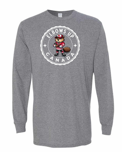 Elbows up Beaver Full Long Sleeve - Gildan Canada (sewn Internationally)