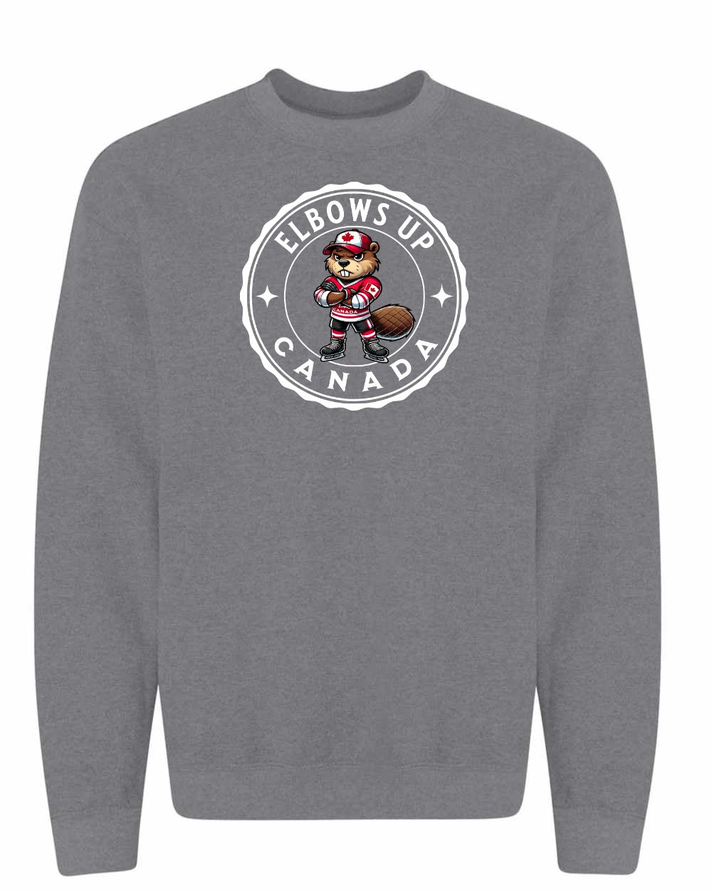 Elbows up Beaver Full Crewneck - Gildan Canada (sewn Internationally)