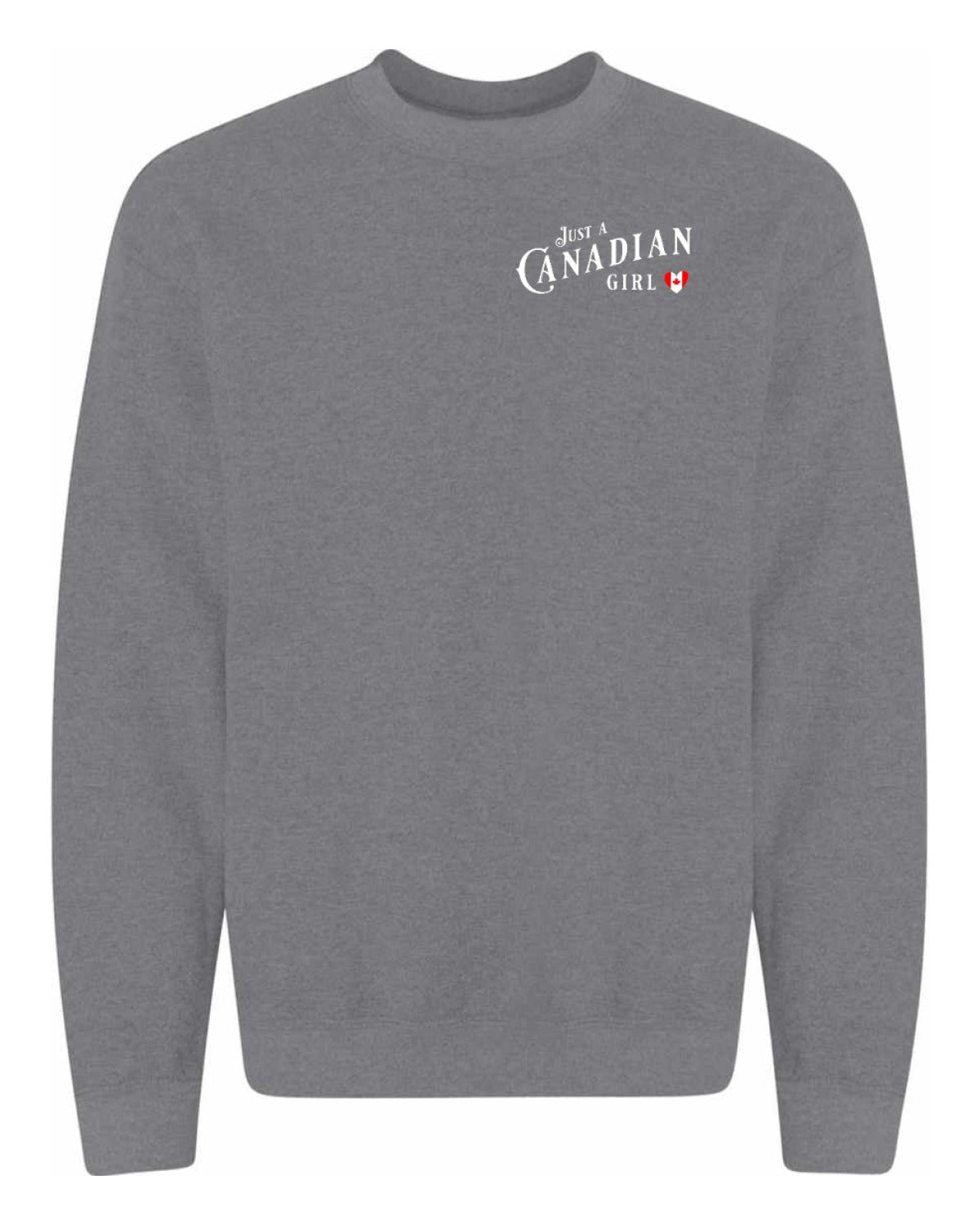 Just A Canadian Girl (Heart Flag Full) Left Chest Crewneck - Unisex