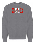 Made in Canada Flag Background Full Crewneck - Unisex