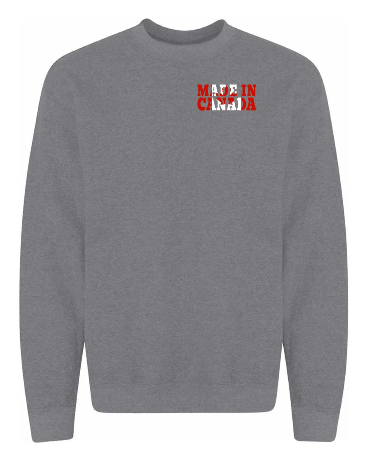 Made in Canada Flag Background Left Chest Crewneck - Unisex