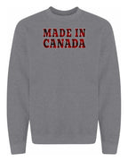 Made in Canada Plaid Background Full Crewneck - Unisex