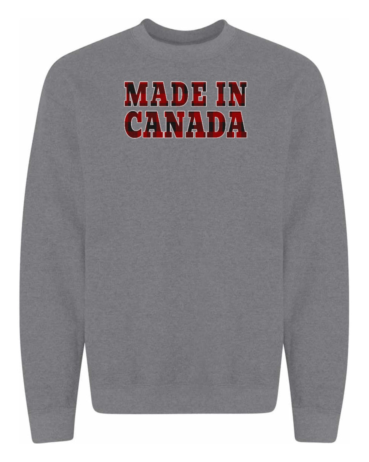 Made in Canada Plaid Background Full Crewneck - Unisex