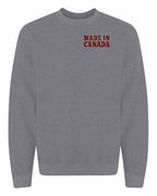 Made in Canada Plaid Background Left Chest Crewneck - Unisex