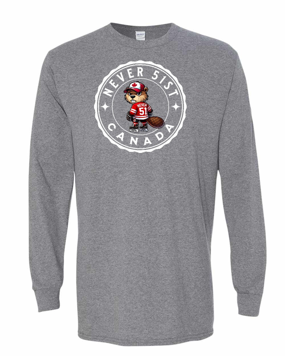 Never 51st Beaver Full Long Sleeve - Gildan Canada (sewn Internationally)