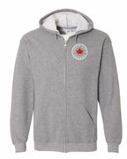 Never 51st Leaf Left Chest and Back Zip Hoodie - Unisex