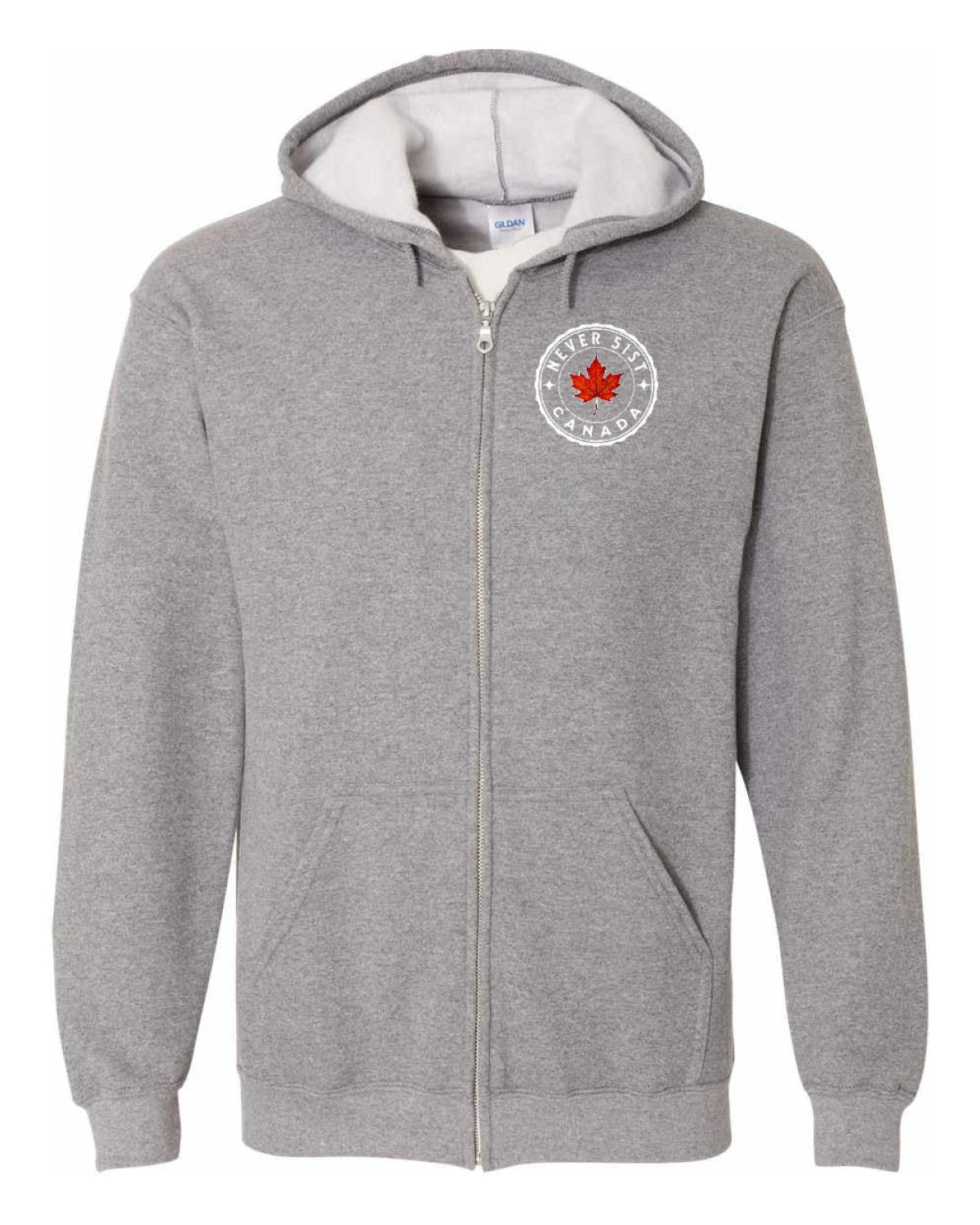 Never 51st Leaf Left Chest Zip Hoodie - Unisex