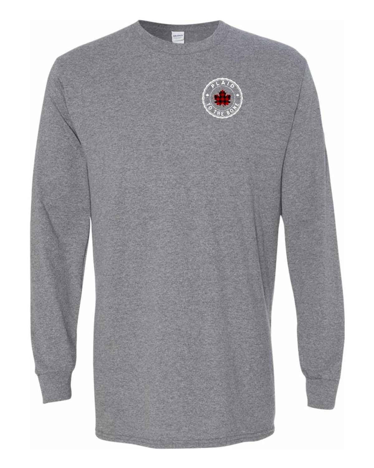 Plaid to the Bone Circle Leaf Left Chest Long Sleeve - Unisex