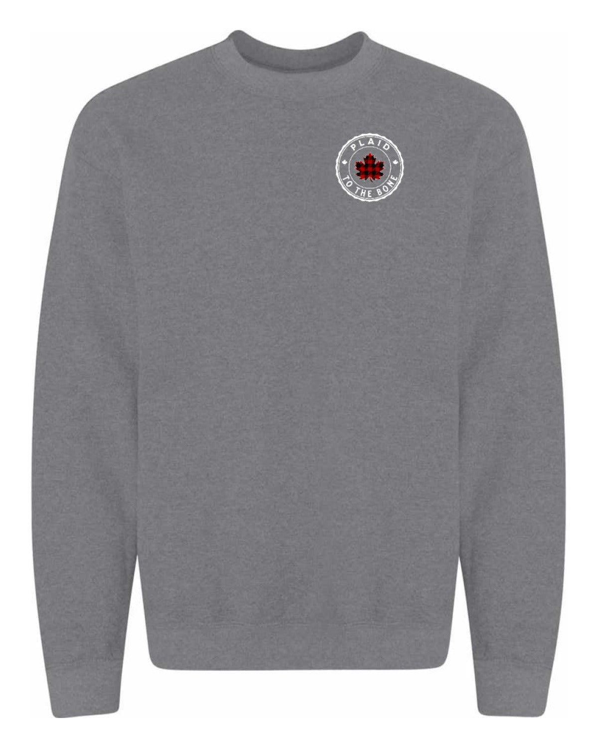 Plaid to the Bone Circle Leaf Left Chest Crewneck - Unisex