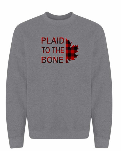 Plaid to the Bone Stacked Leaf Full Crewneck - Gildan Canada (sewn Internationally)