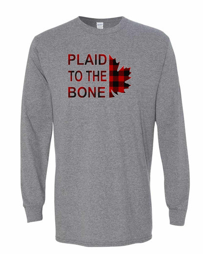 Plaid to the Bone Stacked Leaf Full Long Sleeve - Gildan Canada (sewn Internationally)