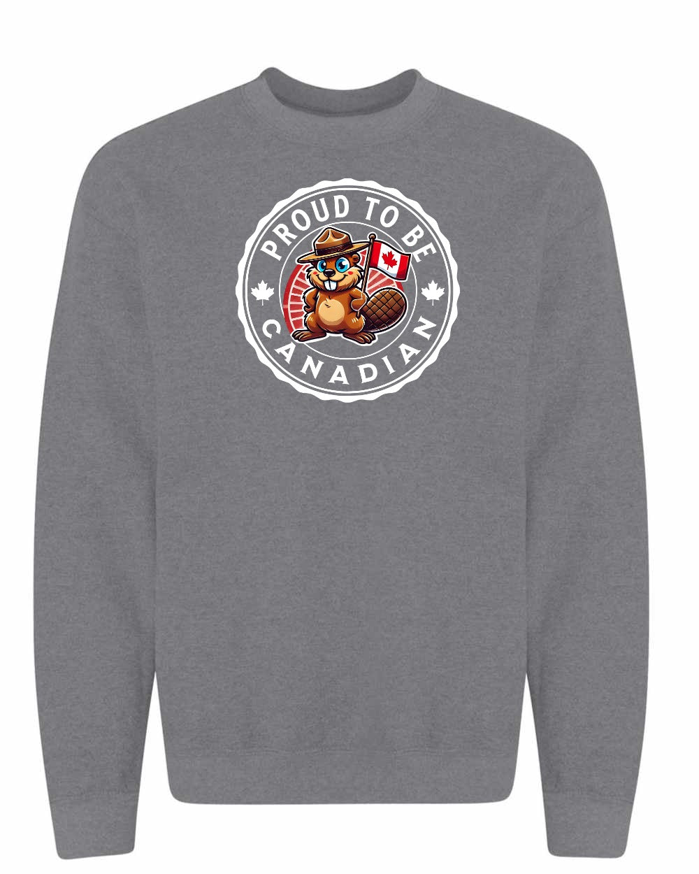 Proud to be Canadian Beaver Full Crewneck - Gildan Canada (sewn Internationally)