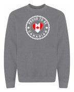 Proud to be Canadian Heart Flag Full Crewneck - Unisex