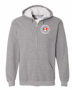 Proud to be Canadian Heart Flag Left Chest and Back Zip Hoodie - Unisex
