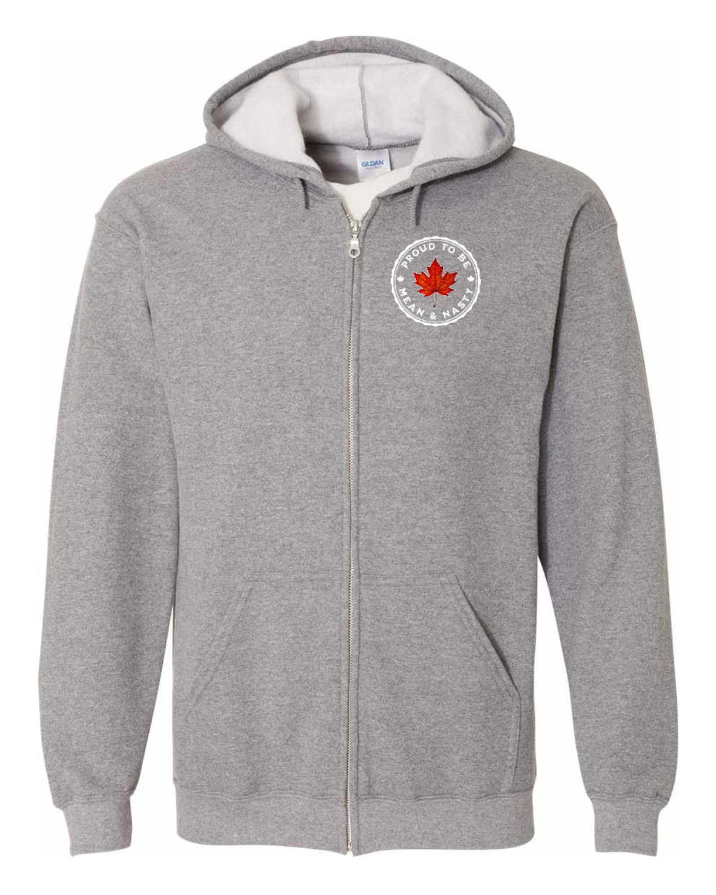 Proud Mean & Nasty Leaf Left Chest Zip Hoodie - Unisex