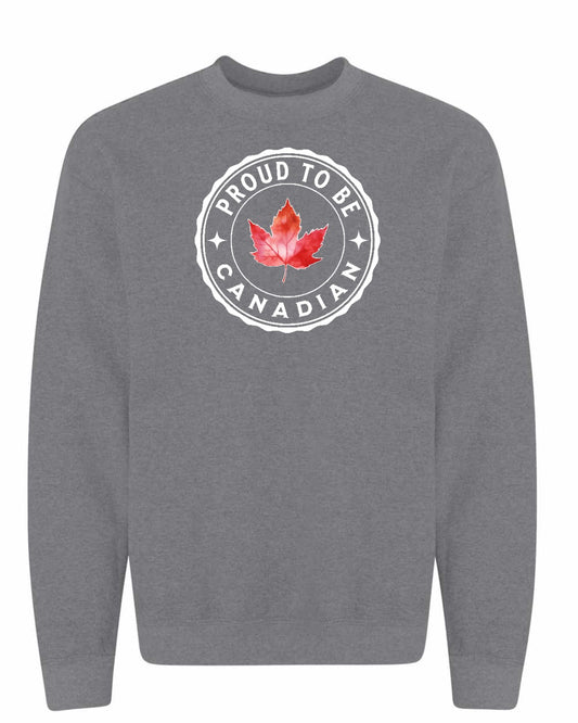 Proud to be Canadian Leaf Full Crewneck - Gildan Canada (sewn Internationally)